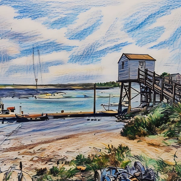Boat House Wells-Next-Sea Norfolk Greeting Card A5 