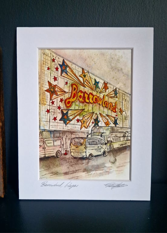 Barrowland Ballroom,Glasgow Archival Print of Original Artwork 5 x 7inch mounted