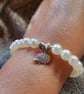 Handmade faux pearl charm bracelet