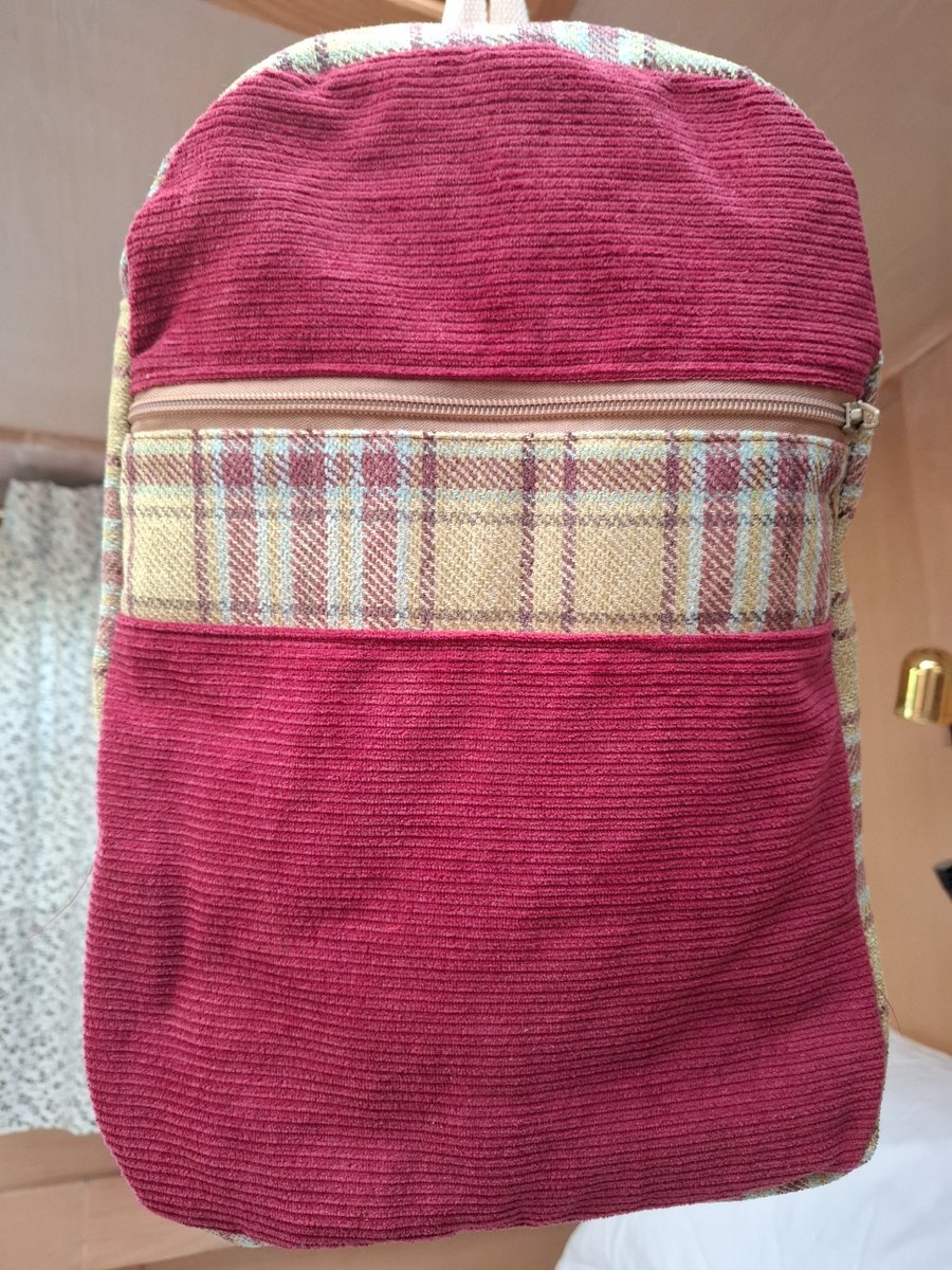 Cherry and plaid backpack