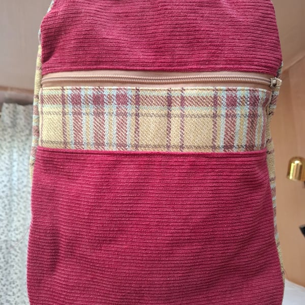 Cherry and plaid backpack