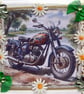 Retro Vintage Motorbike Hand Crafted Decoupage Greeting Card - Blank - 3272