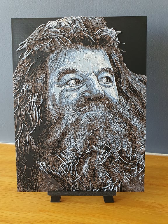 Hagrid Harry Potter Hueforge Portrait 3D Printed Artwork Print FREE EASEL STAND