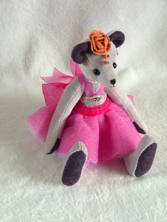 Rose, a 10" ballerina collectable bear with tutu