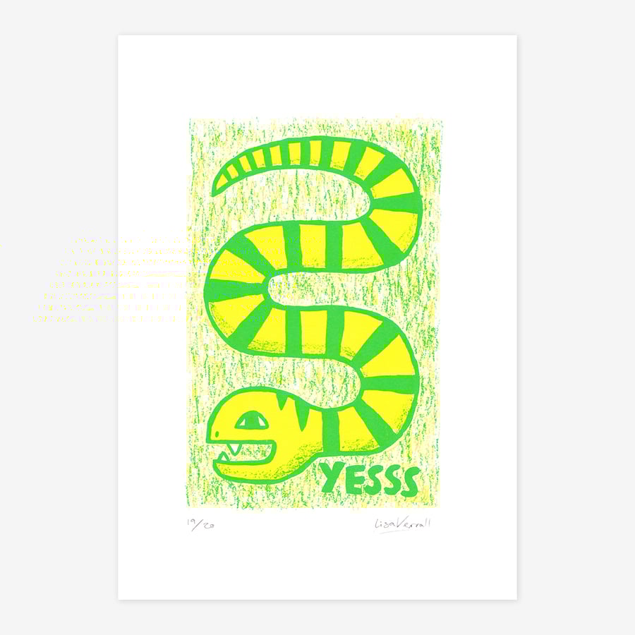 Yesss Snake, 2-colour screen print