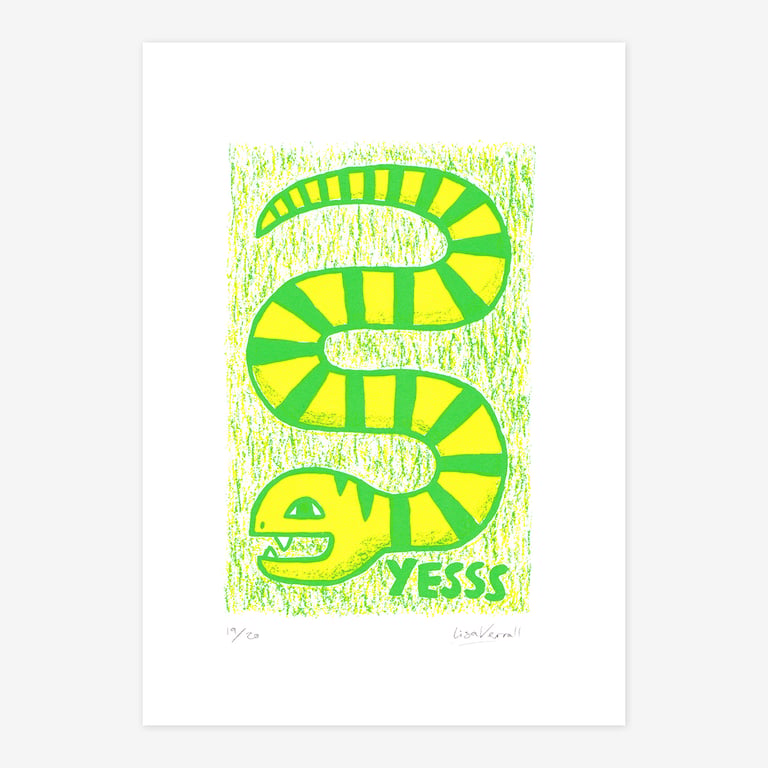 Yesss Snake, 2-colour screen print
