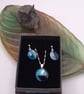 Blues Fused Glass French Drop Earrings and Pendant Set - Image 3