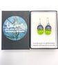 Spring Green Spotty Fused Glass Drop Earrings - Image 9