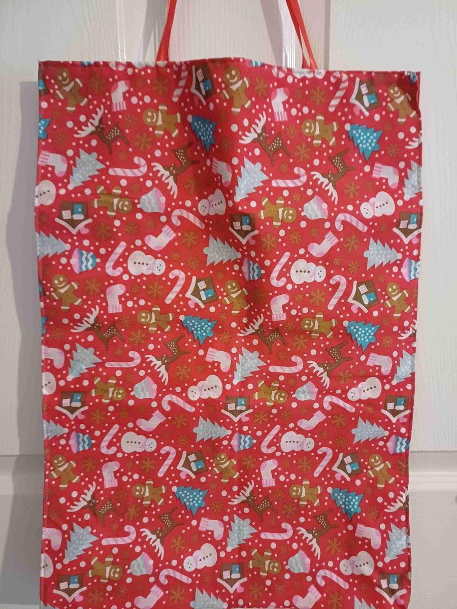 Large fabric christmas gift bag