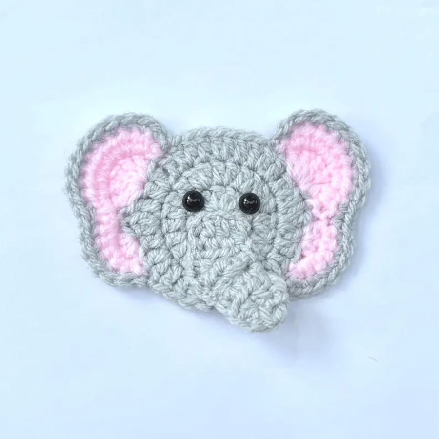 Crochet Elephant Applique 