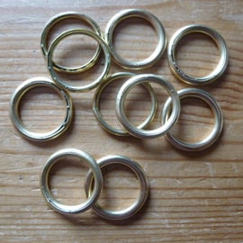 10 x 18mm Hollow Brass Rings for Traditional Dorset Button Making