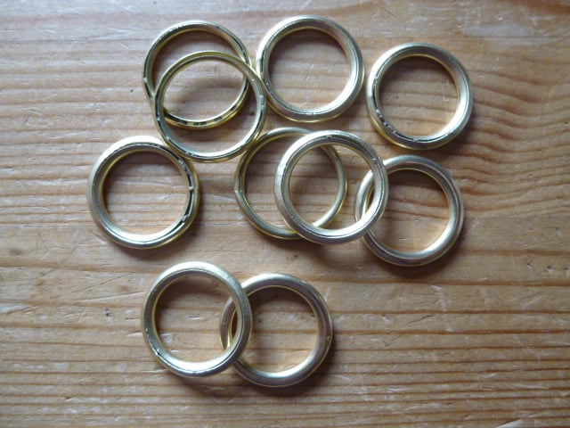 10 x 18mm Hollow Brass Rings for Traditional Dorset Button Making