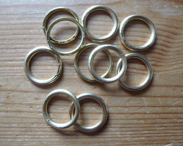 10 x 18mm Hollow Brass Rings for Traditional Dorset Button Making