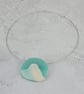 Smooth Glass Pebble Pendant on Choker Necklace - Image 2