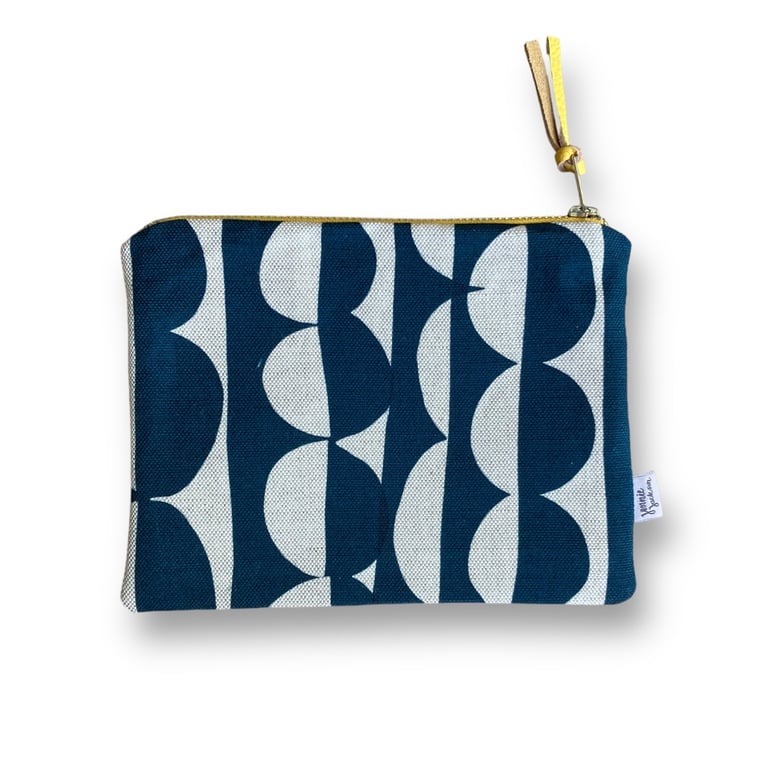 Hand printed zip pouch - Ada