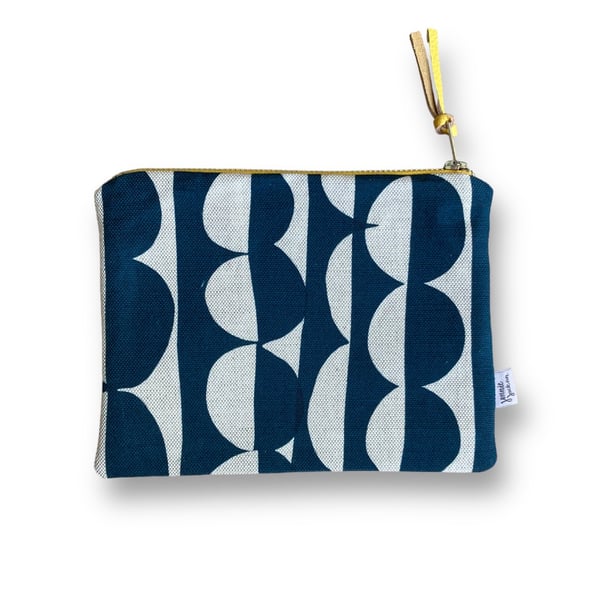 Hand printed zip pouch - Ada