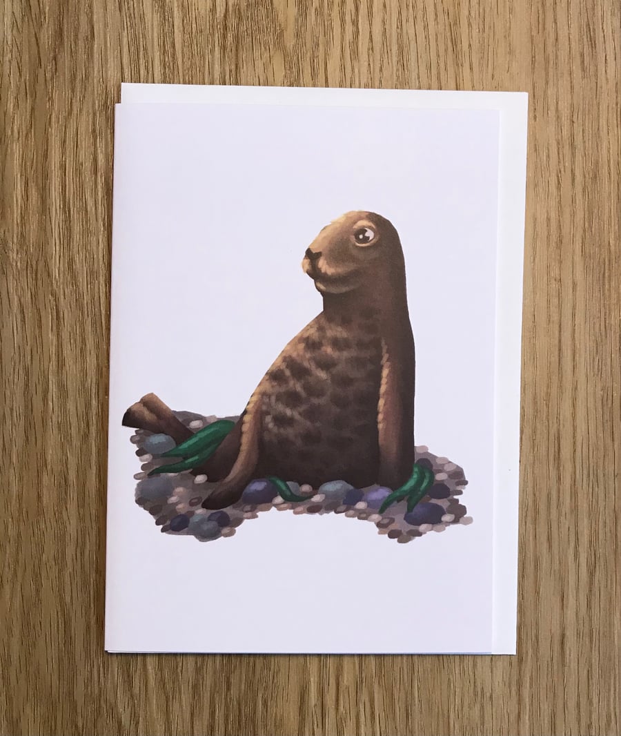 Brown Seal Blank Greeting Card