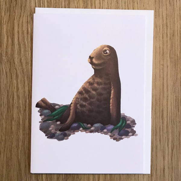 Brown Seal Blank Greeting Card