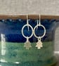 Christmas tree drop earrings, made from sterling silver