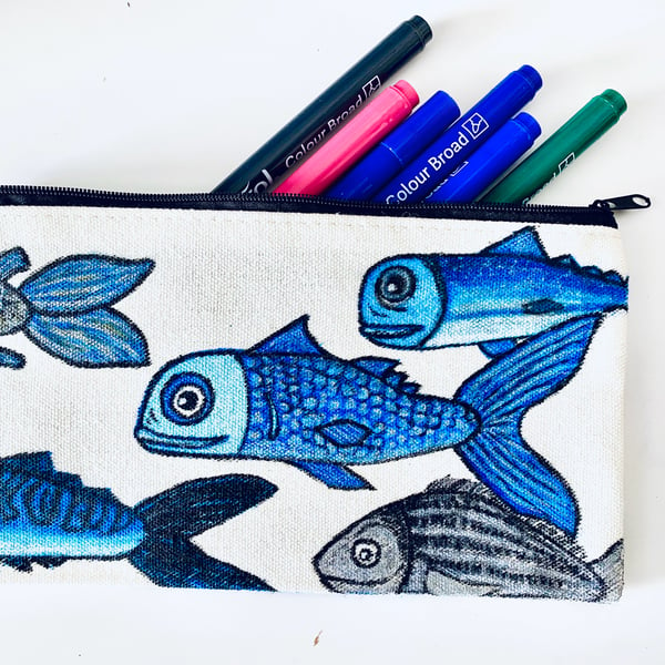 Hand painted pencils case, pencil case, cosmetic bag, gift, mother’s day gift