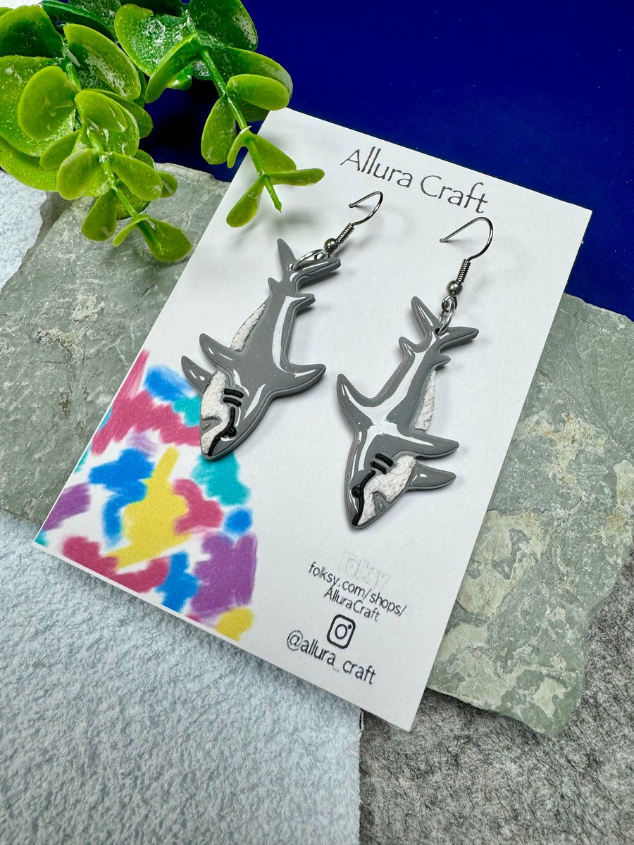 Shark Earrings and Keyring Gift Set - Custom Vicky
