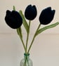  Black crochet tulips, gift for goths, forever flowers - Image 5