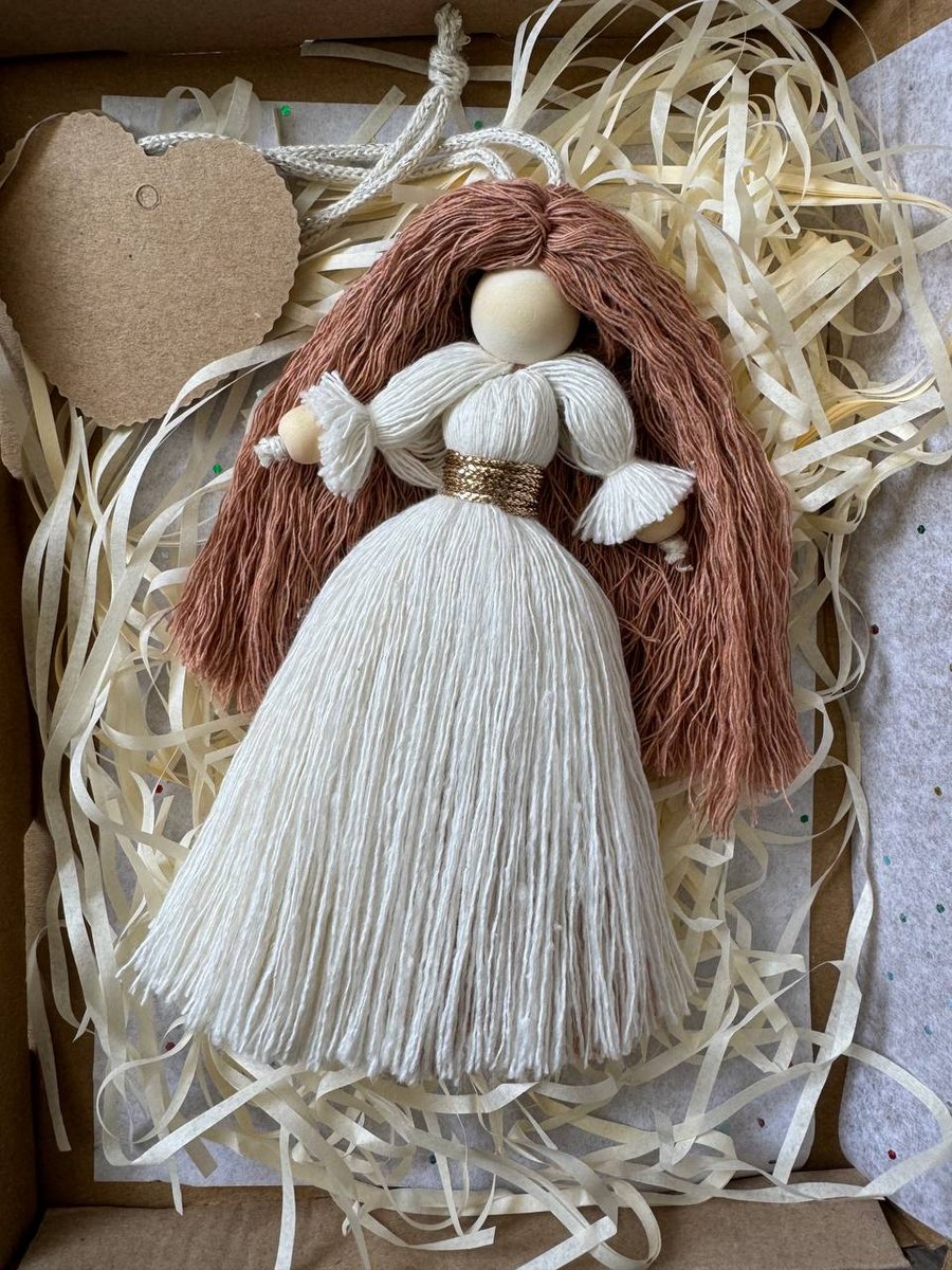 Personalised Teacher Gift UK - Thank You Teacher Gift - Macrame Guardian Angel