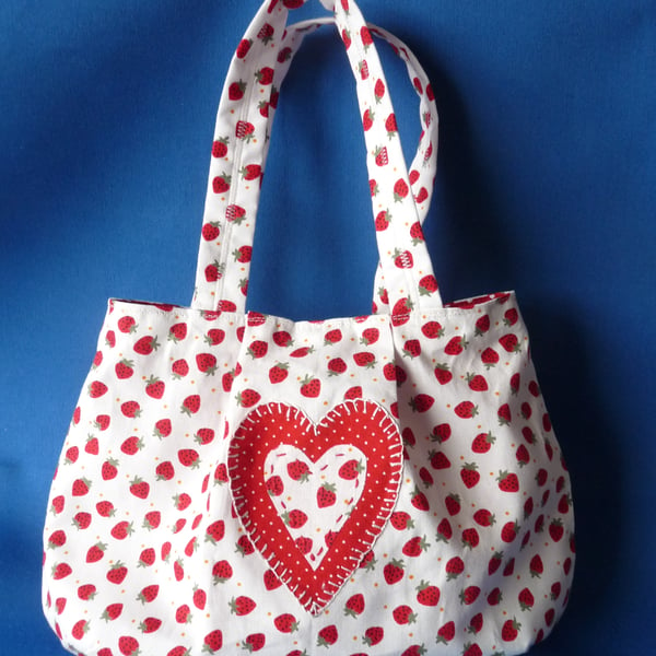 Strawberry Heart Tote Bag