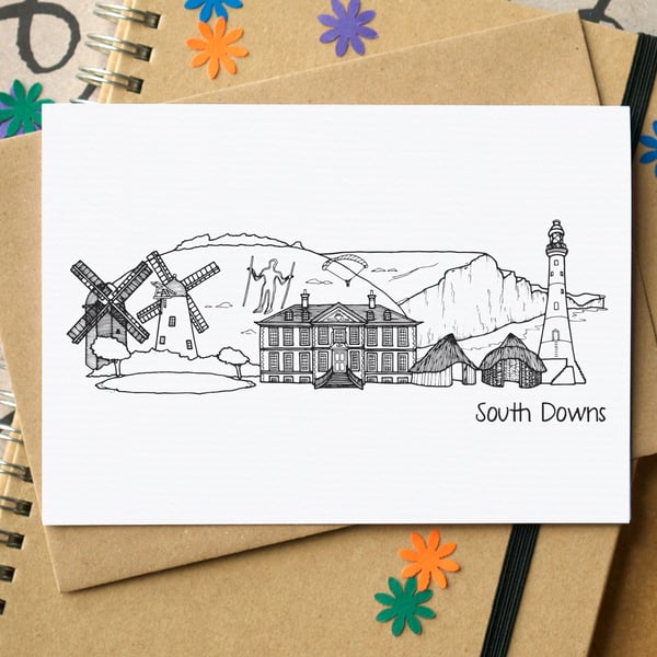 South Downs Skyline Greetings Card