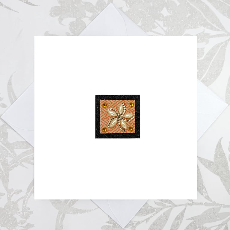 Handmade embellished birthday card - abstract jewel birthday card