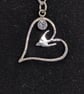 Silver swallow pendant, Sterling silver heart necklace, Bird watcher gift - Image 4