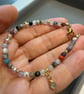 Handmade Natural Gemstone & Pearl Bracelet – 14K Gold Plated Steel - Image 3
