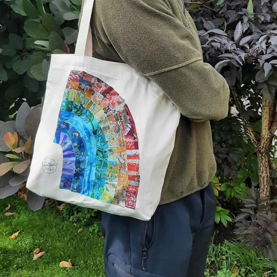Tote Bags Organic Cotton: Rainbow Design