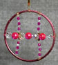 Pink Upcycled Bangle Window Decoration-Suncatcher with Pink and Clear Beads - Image 2