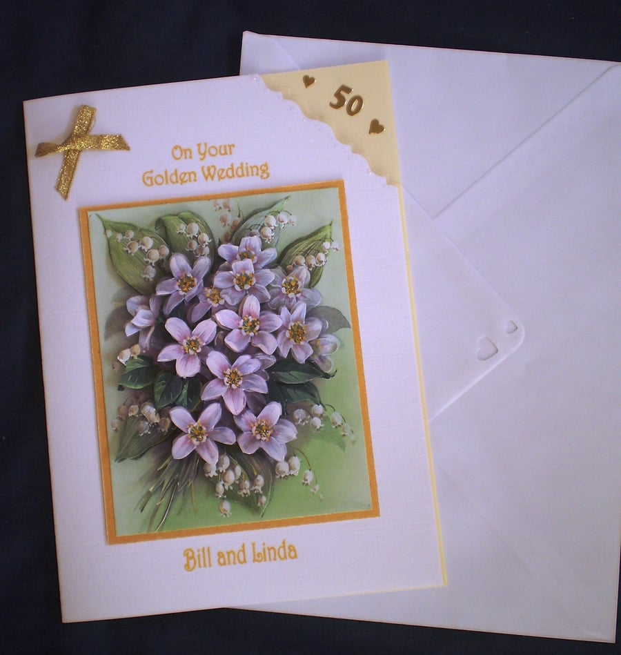 Golden Wedding decoupage card