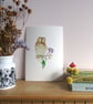 Tawny Owl and Ivy Berries A5 Giclée Fine Art Print - Image 1