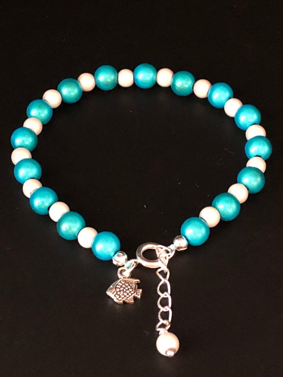 Miracle Illusion Bubblegum Bead Anklet With Charm