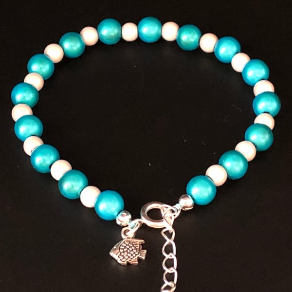 Miracle Illusion Bubblegum Bead Anklet With Charm