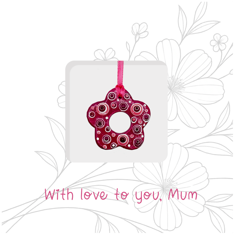 Mother's Day Ceramic Pink and Floral Card