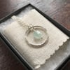 Eco Silver and aquamarine hoop pendant