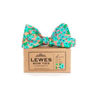 Turquoise floral bow tie