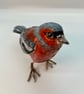 Papier mache Chaffinch bird sculpture original art work  - Image 3