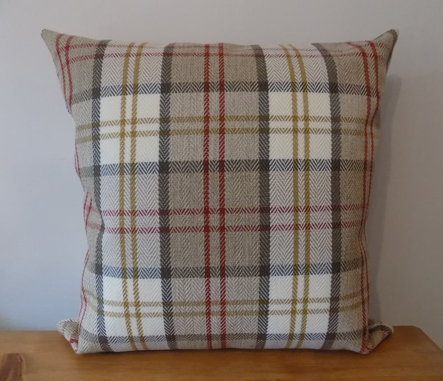 Gleneagles Tartan Cushion Cover Plaid Check Throw Pillow Wool Effect 16" 18" Zip
