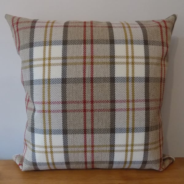 Gleneagles Tartan Cushion Cover Plaid Check Throw Pillow Wool Effect 16" 18" Zip