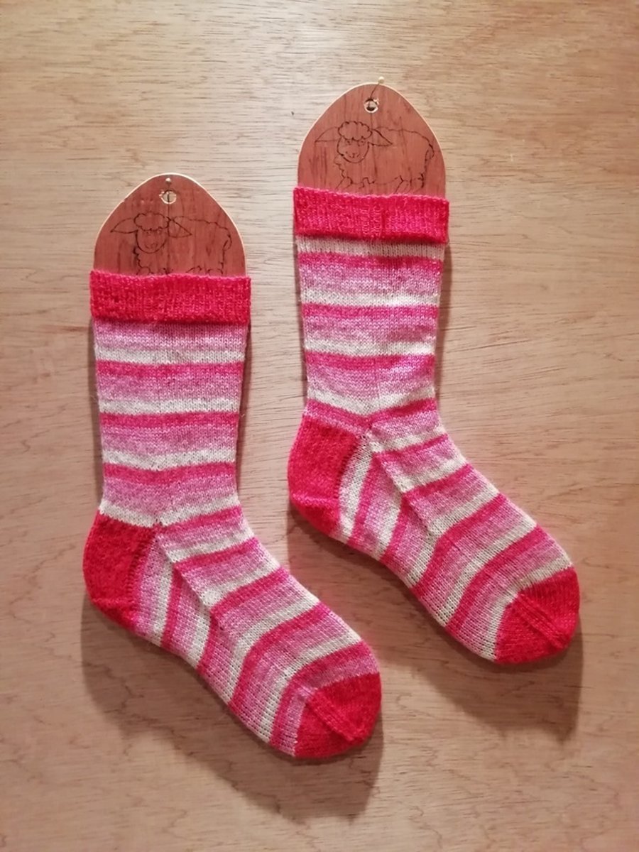 Hand knitted socks, SMALL size 4-5