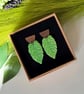 Leaf and Wooden Half Earrings  - Image 6