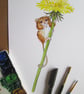 Cute Little Mouse and Dandelion Flower, original painting - Image 10