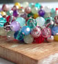 Multi Colour Glass Bead Full Cluster Bracelet - Image 2