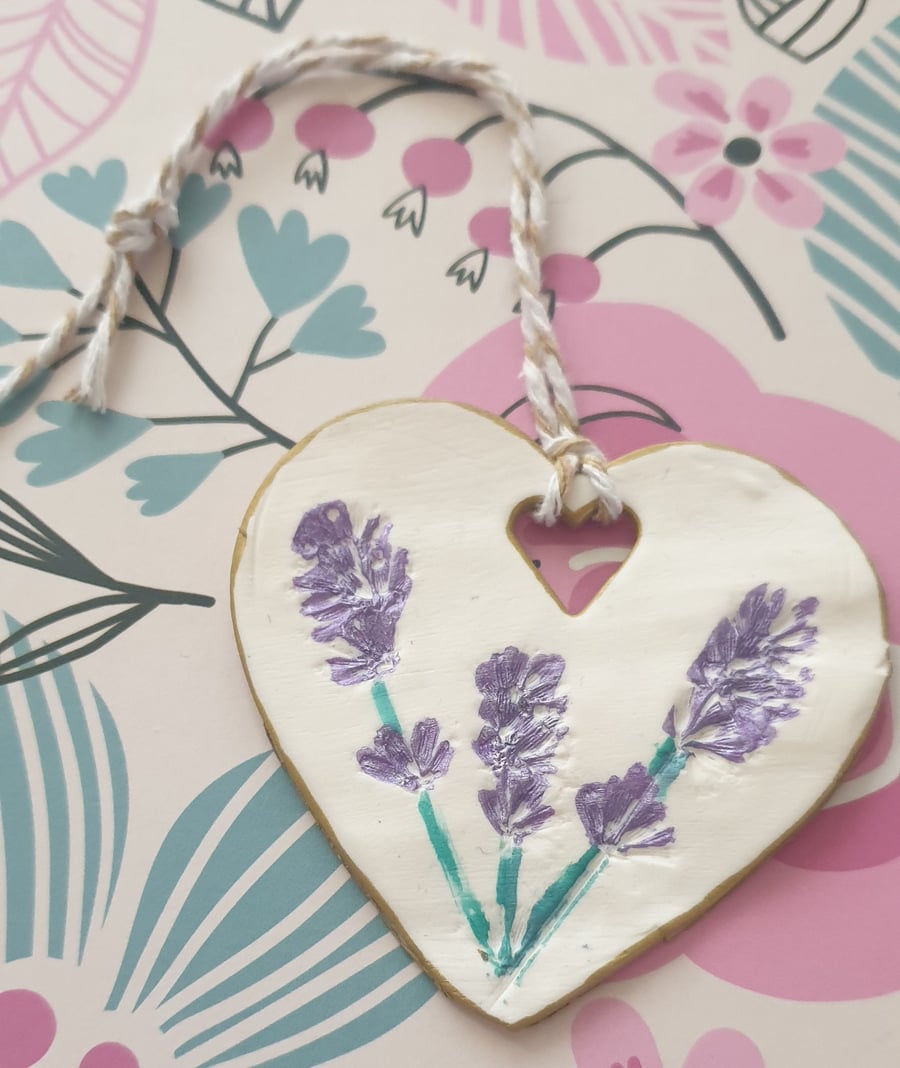 Lavender Polymer clay hanging decoration
