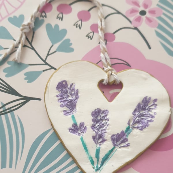 Lavender Polymer clay hanging decoration